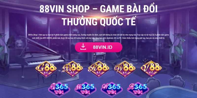 Giao diện cuốn hút của cổng game 88 vinshop