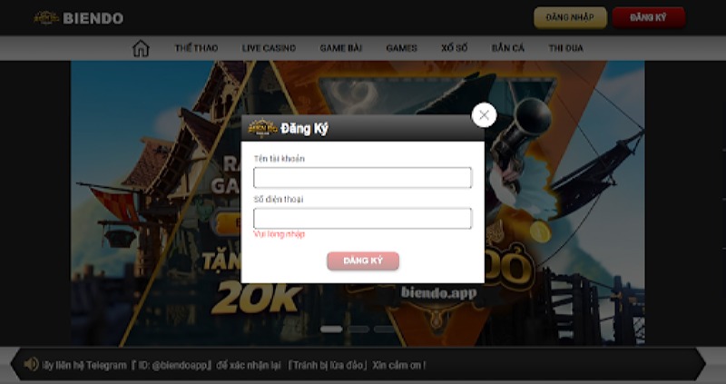 Đăng ký Biendo rất đơn giản
