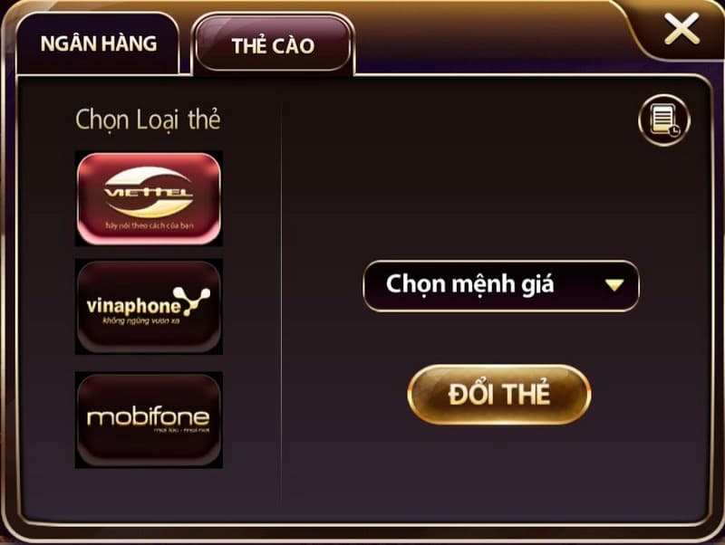 Nạp tiền hệ thống qua đa dạng các hình thức cổng game cung cấp