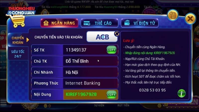 lưu ý cần nhớ khi thực hiện nạp rút